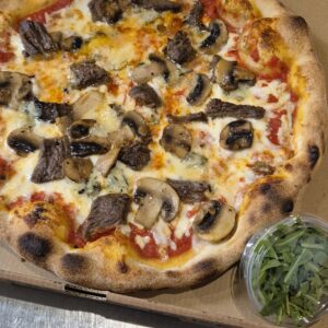 Pizza Steak and Blue Cheese