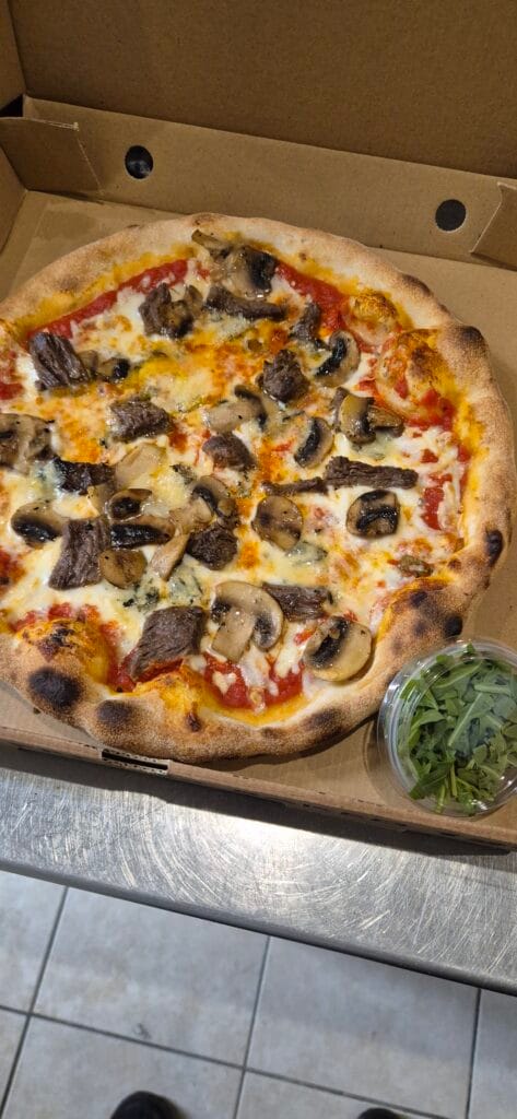 Pizza Steak and Blue Cheese