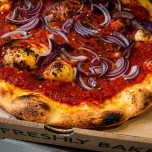 Garlic Bread Tomato, Onion and Chilli