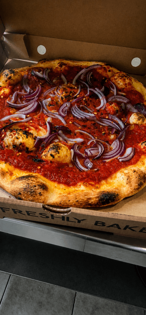 Garlic Bread Tomato, Onion and Chilli